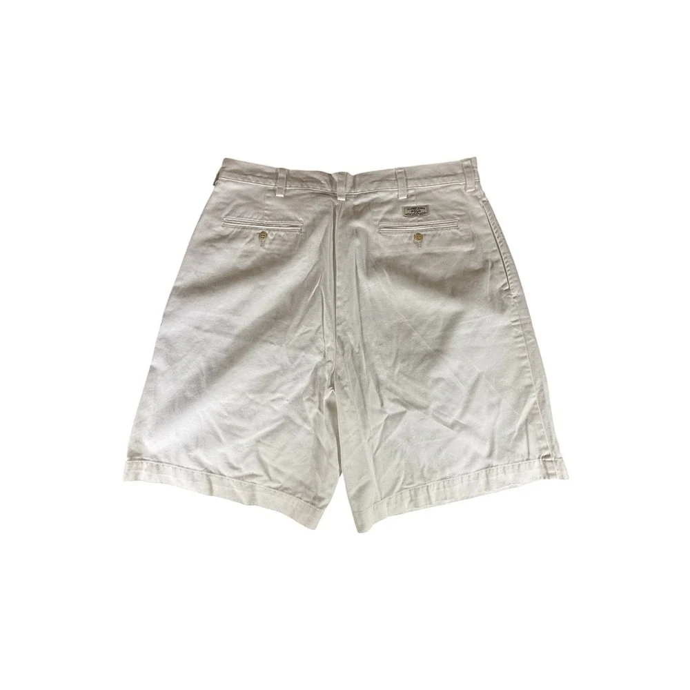 VINTAGE Polo Ralph Lauren Tyler Shorts Size 36 White 9 Inch Preppy Mens